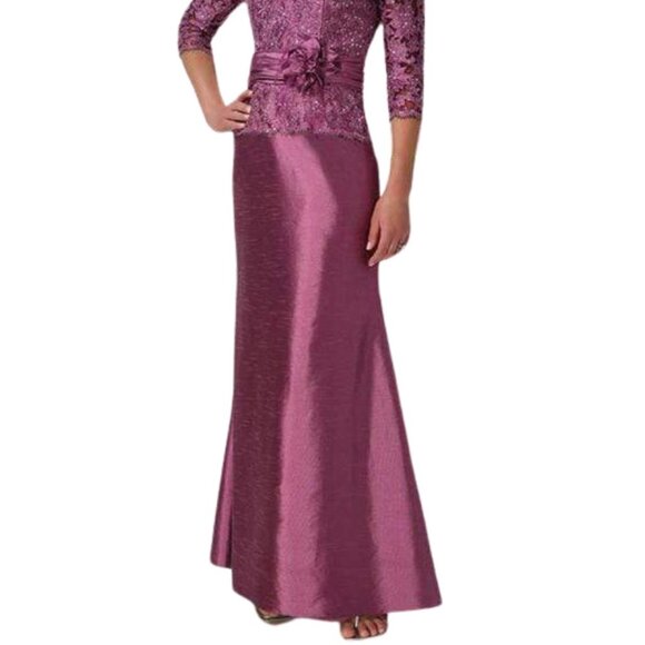 NWT Alyce Paris 29143 Satin/Lace  Formal Dress Purple Size 6 - Picture 4 of 9